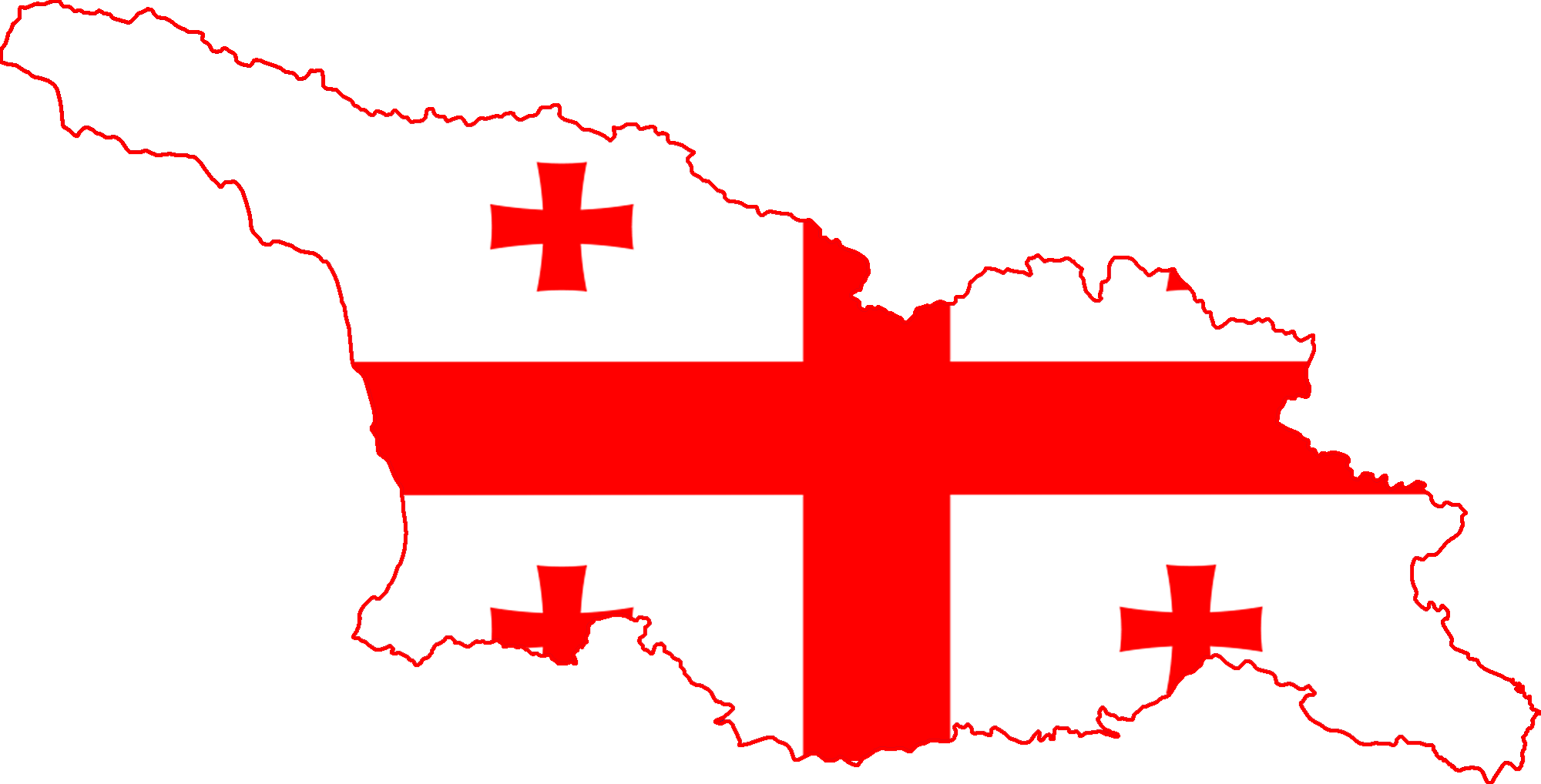 Georgian flag map